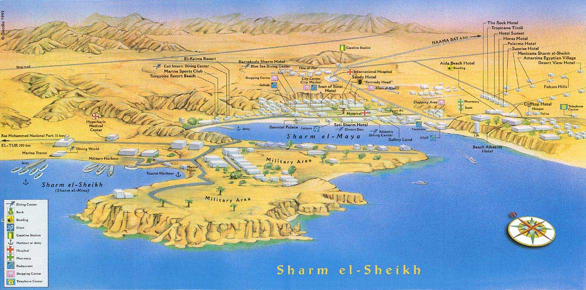 Подробная карта Шарм-эль-Шейха