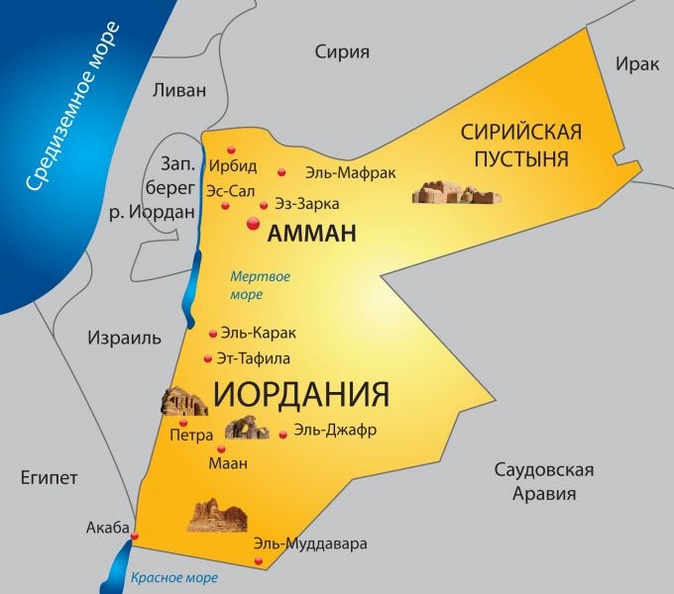 Подробная карта Иордании поможет Вам лучше познать эту удивительную страну