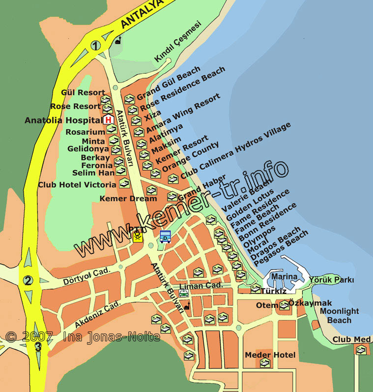 Карта Кемера